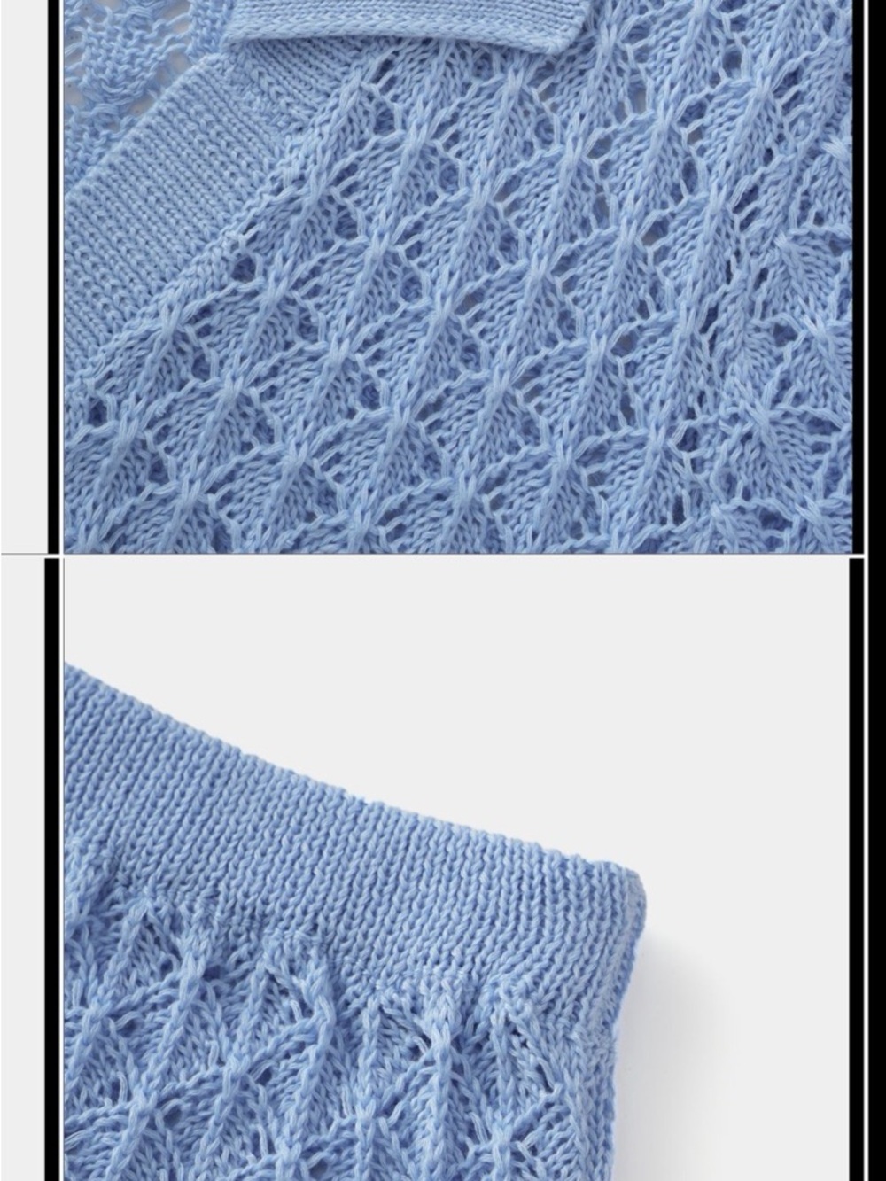Cupshe Light Blue Openwork Knit Mini Set - Picture 2 of 4